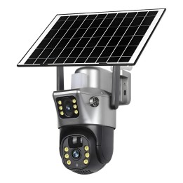 Camara Seguridad Solar Wifi Doble Lente Exterior Ptz 360 Hd