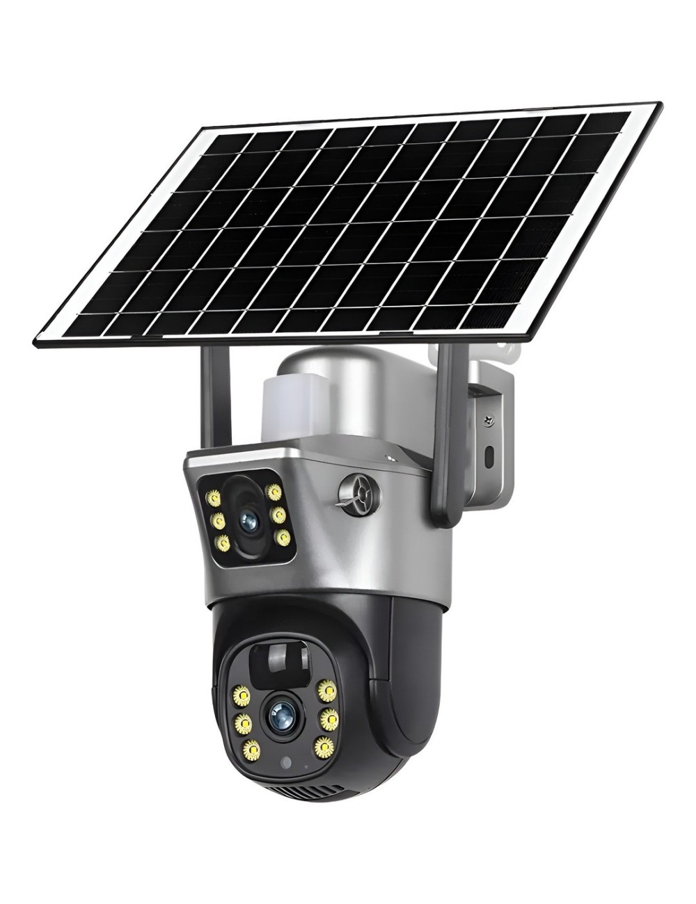 Camara Seguridad Solar Wifi Doble Lente Exterior Ptz 360 Hd