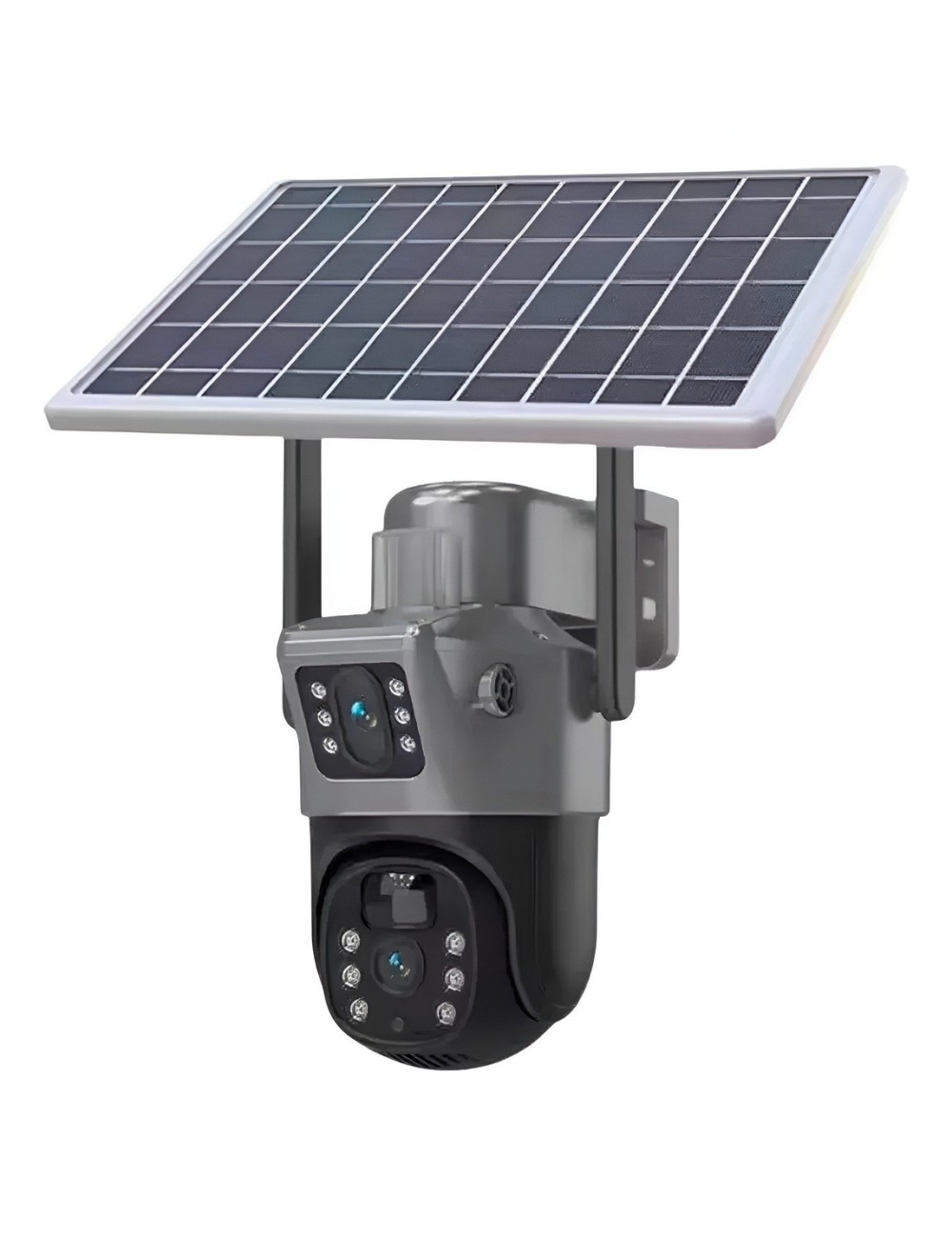 Camara Seguridad Solar Wifi Doble Lente Exterior Ptz 360 Hd