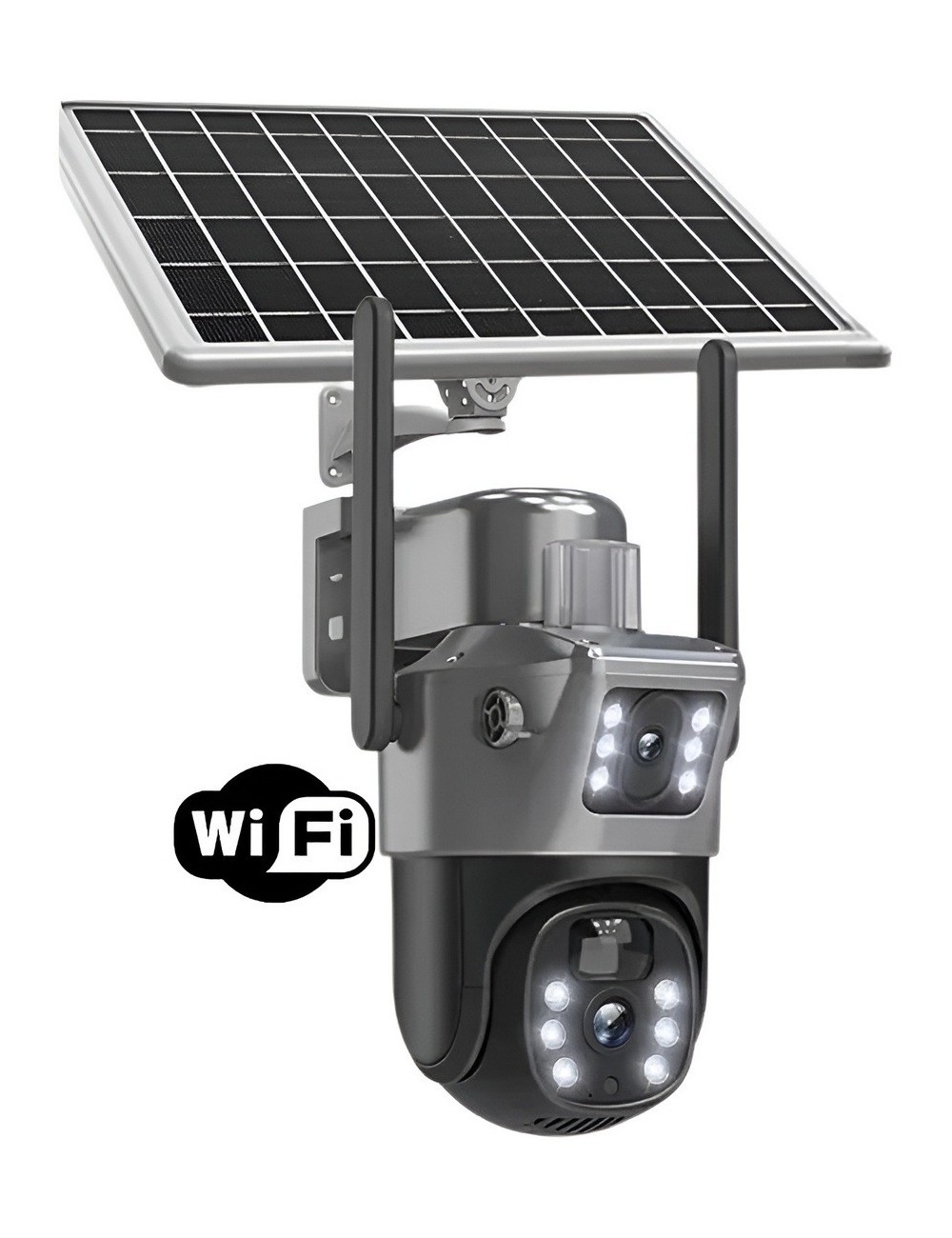 Camara Seguridad Solar Wifi Doble Lente Exterior Ptz 360 Hd