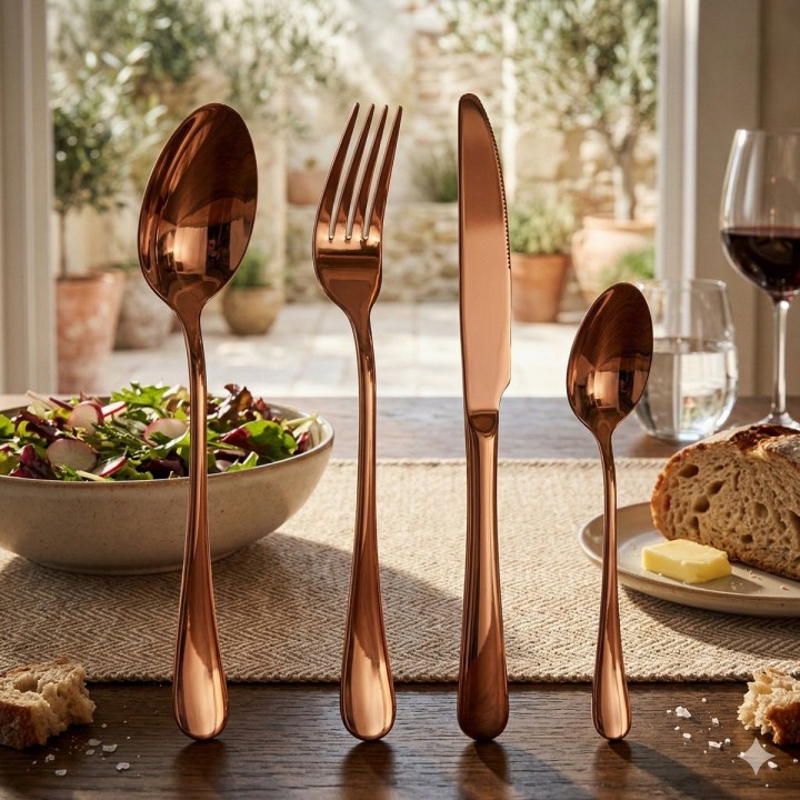 Set De Cubiertos Acero Inoxidable Premium 24 Piezas +estuche