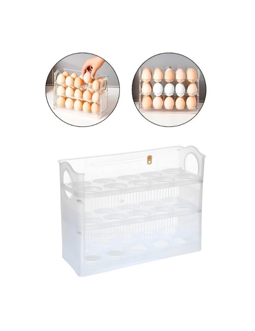 Organizador De Huevos 3 Niveles Abatible Para Nevera 30 Unds