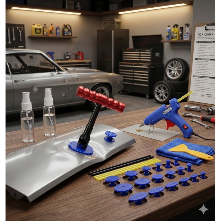 Kit Saca Bollos Abolladuras Carro Pdr Profesional 29 Piezas