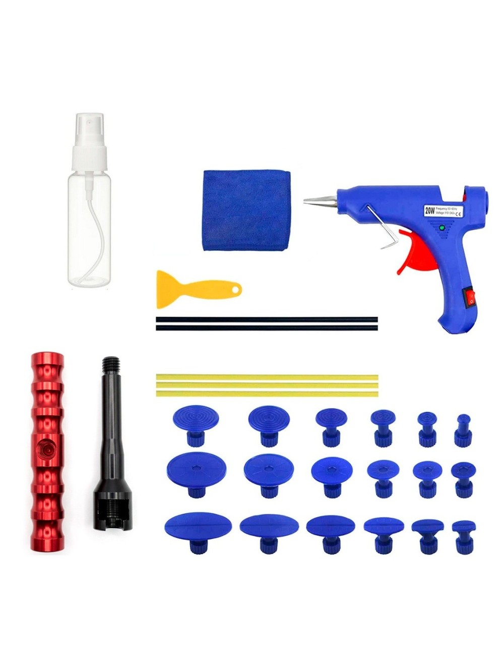 Kit Saca Bollos Abolladuras Carro Pdr Profesional 29 Piezas