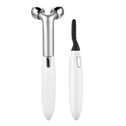 Kit Belleza 2 En 1: Rodillo Facial 3d Y Encrespador Térmico
