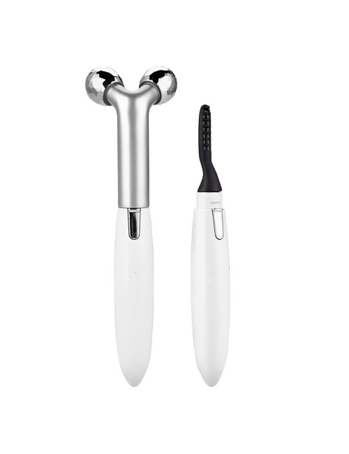 Kit Belleza 2 En 1: Rodillo Facial 3d Y Encrespador Térmico