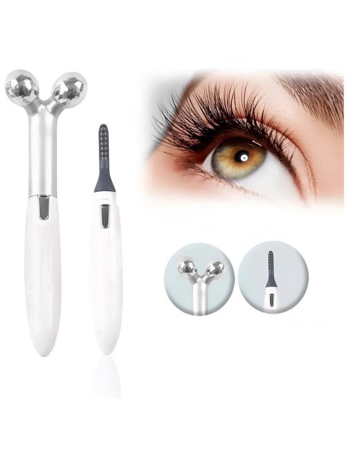 Kit Belleza 2 En 1: Rodillo Facial 3d Y Encrespador Térmico