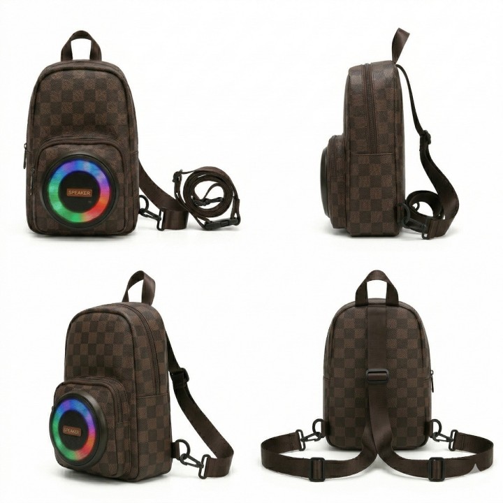 Morral Pechera Bolso Con Parlante Bluetooth Luces Led