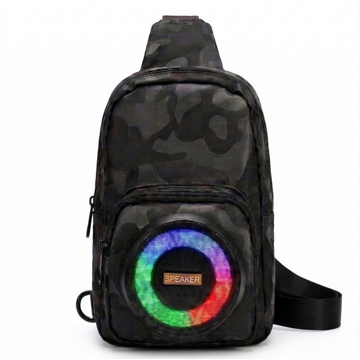 Morral Pechera Bolso Con Parlante Bluetooth Luces Led