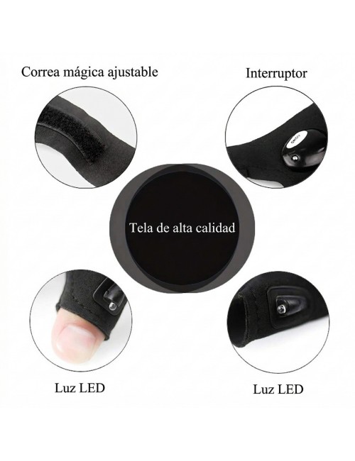 Guante Linterna Luz Led Pesca Mecánica Manos Libres Pareja