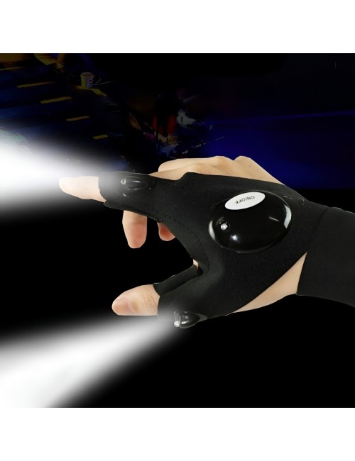 Guante Linterna Luz Led Pesca Mecánica Manos Libres Pareja