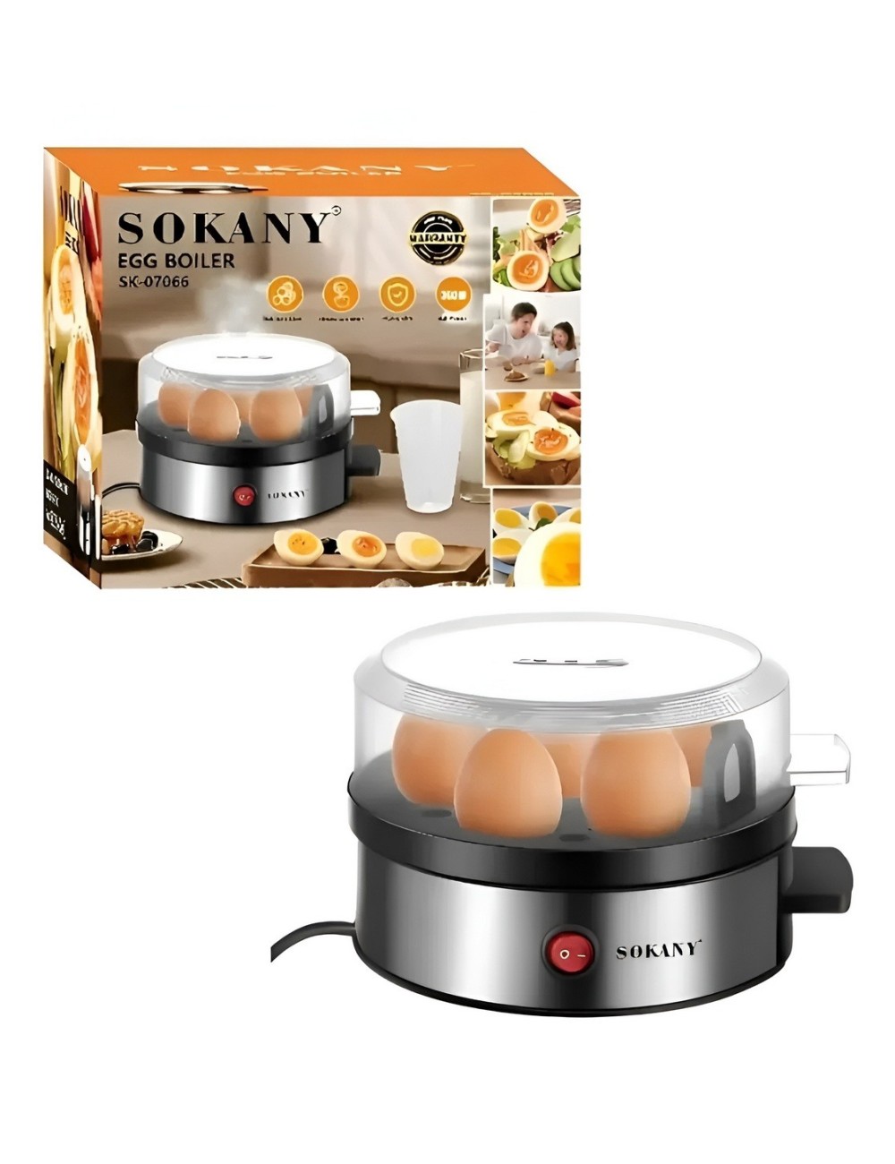 Cocinador De Huevos Eléctrico Acero Inoxidable 7 Huevos 360w