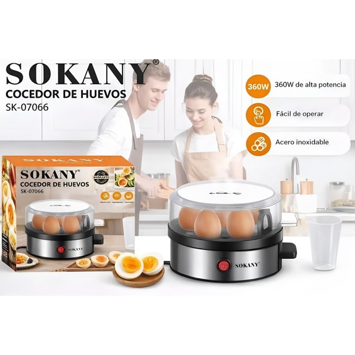 Cocinador De Huevos Eléctrico Acero Inoxidable 7 Huevos 360w