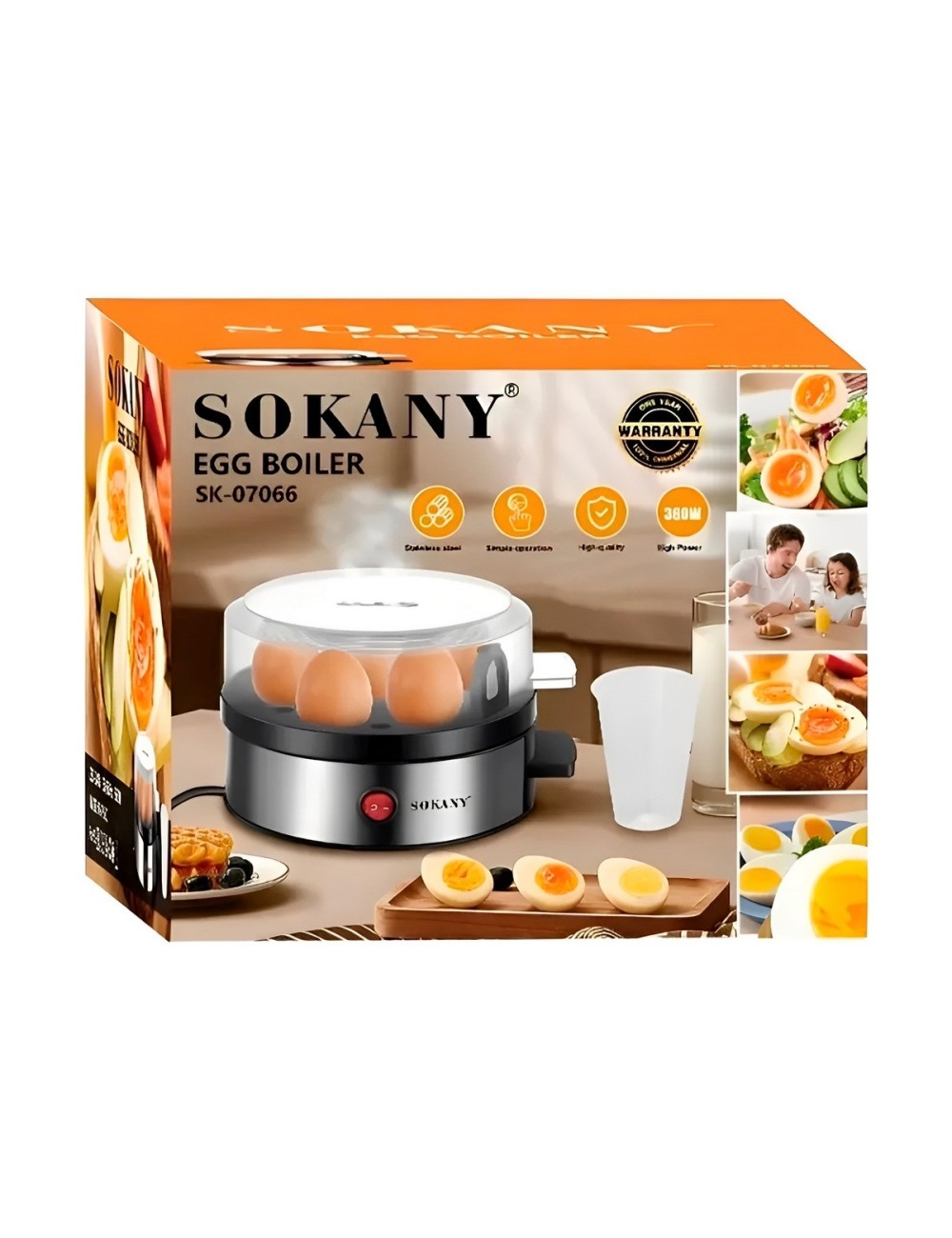 Cocinador De Huevos Eléctrico Acero Inoxidable 7 Huevos 360w