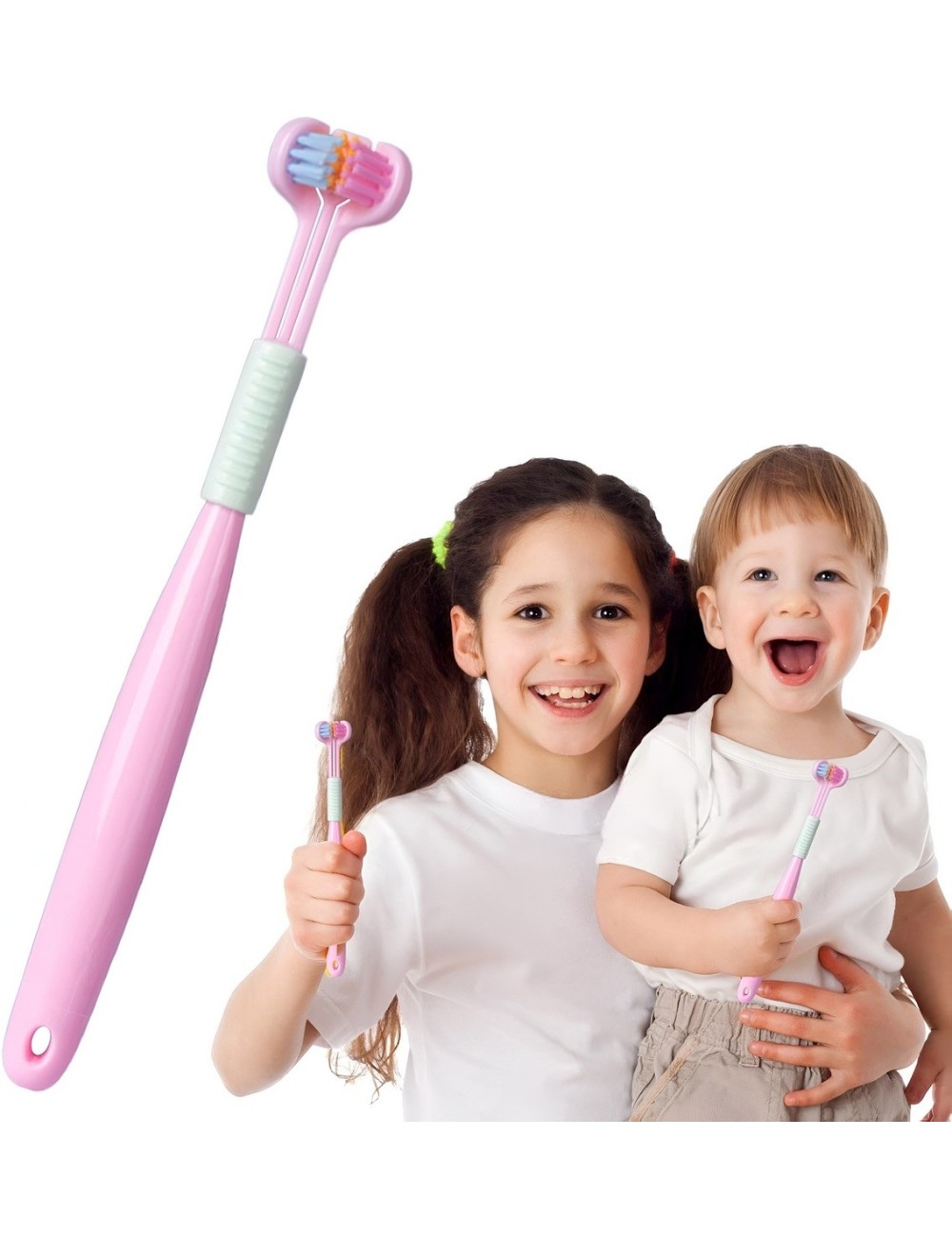 Cepillo Dental Infantil 3 Lados Limpieza 360 Oral Completa
