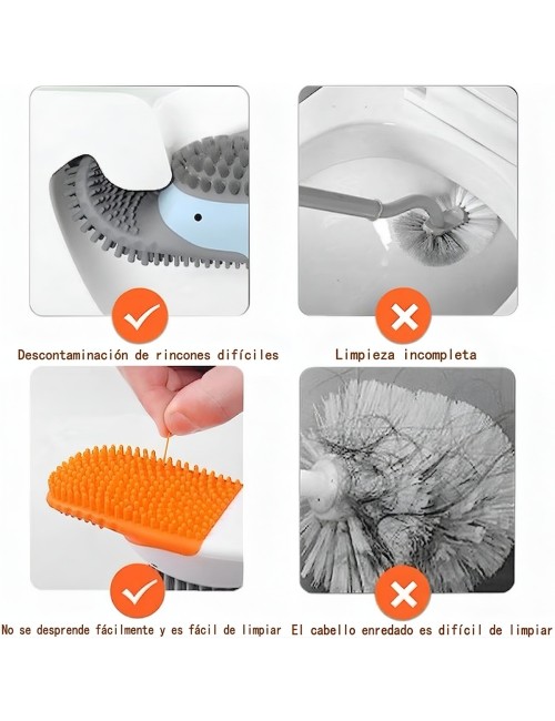 Cepillo Baño Silicona Forma Pato Limpieza Profunda Soporte