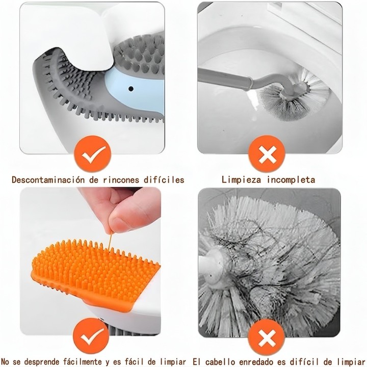 Cepillo Baño Silicona Forma Pato Limpieza Profunda Soporte