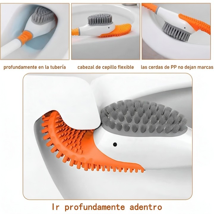 Cepillo Baño Silicona Forma Pato Limpieza Profunda Soporte