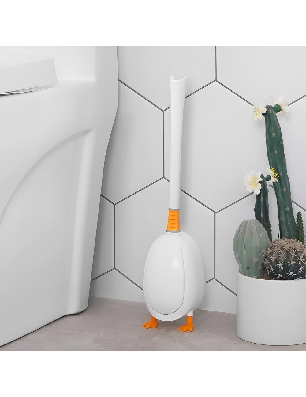 Cepillo Baño Silicona Forma Pato Limpieza Profunda Soporte