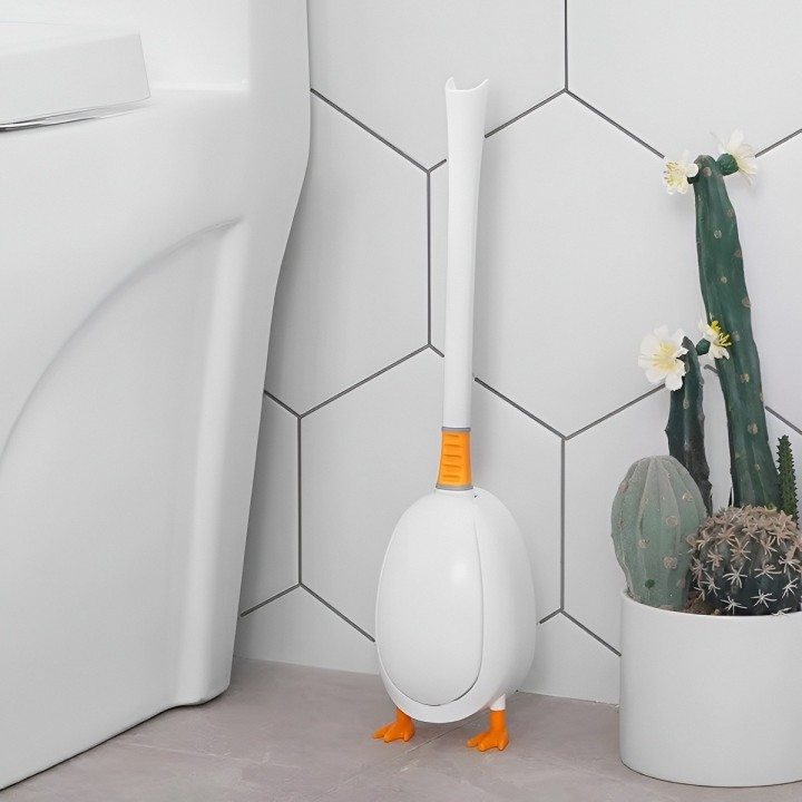 Cepillo Baño Silicona Forma Pato Limpieza Profunda Soporte