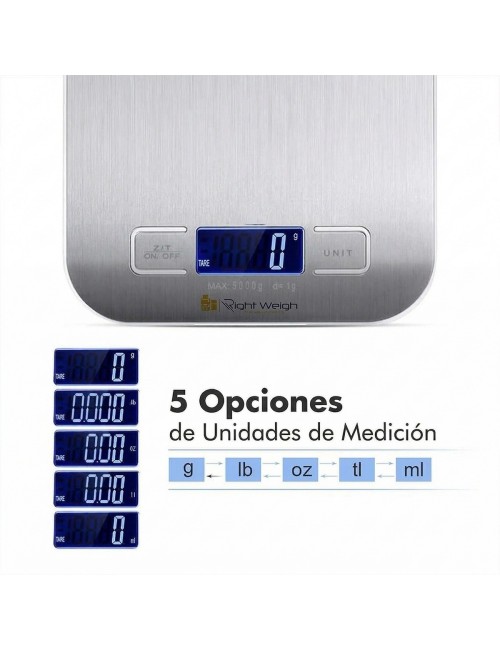 Báscula Digital De Cocina Acero Inoxidable 10kg Precisión