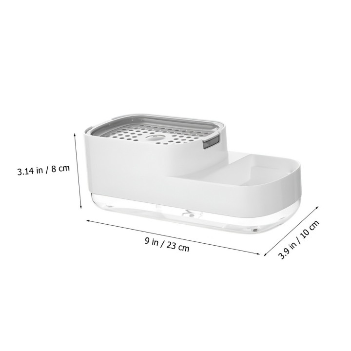 Dispensador Jabón Lavaloza Organizador Esponja Cocina 2 En 1