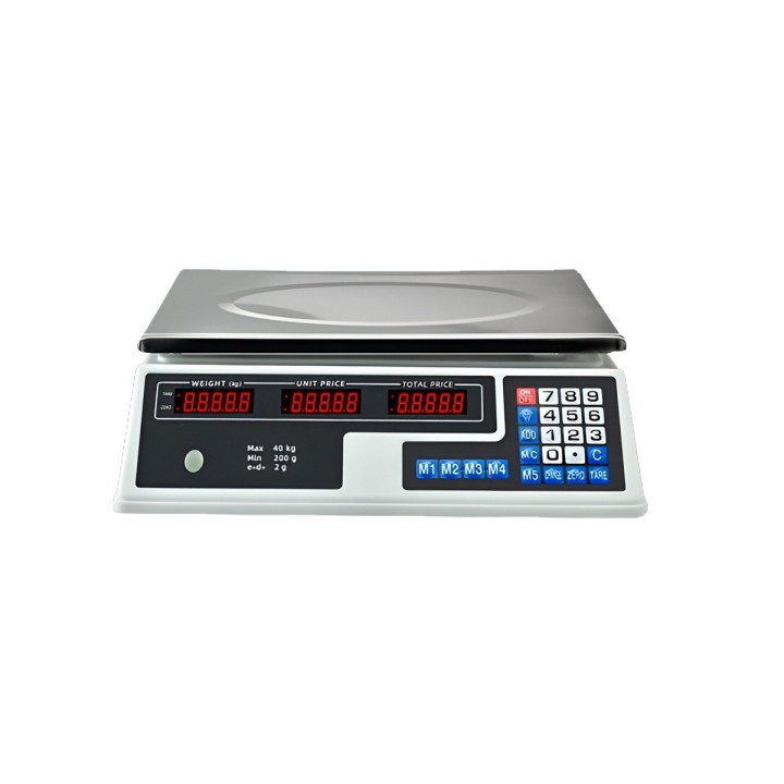 Báscula Digital Comercial 40kg Precisión 2g Pantalla Led