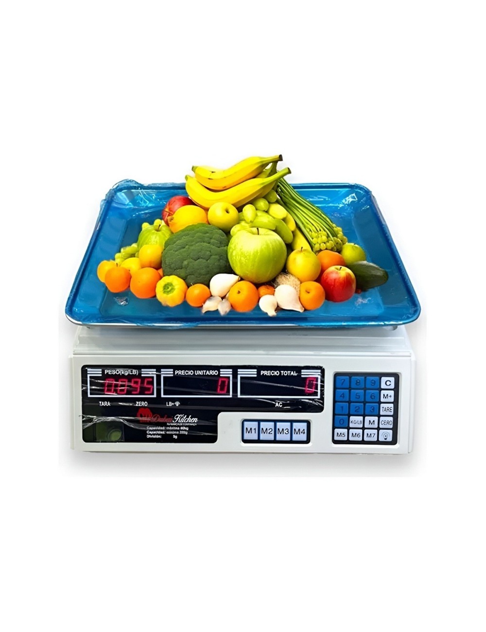 Báscula Digital Comercial 40kg Precisión 2g Pantalla Led