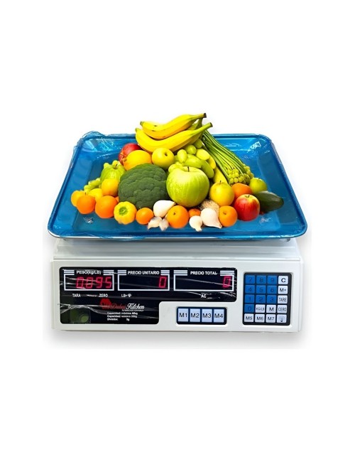 Báscula Digital Comercial 40kg Precisión 2g Pantalla Led