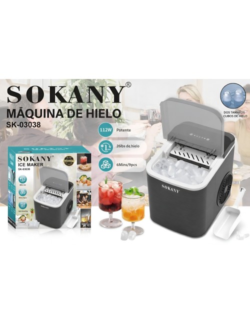 Maquina Hacer Hielo Portatil 12kg Por Dia 112w Autolimpieza