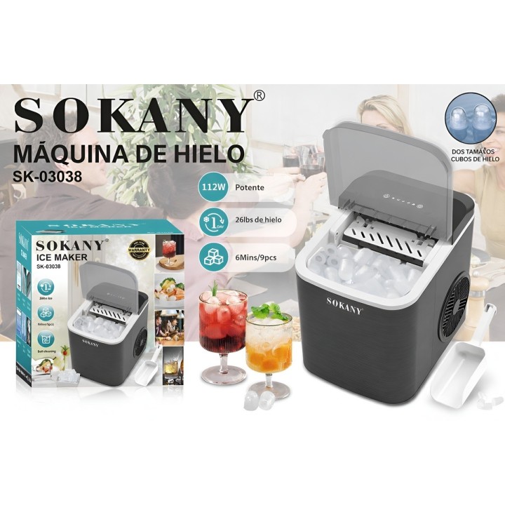 Maquina Hacer Hielo Portatil 12kg Por Dia 112w Autolimpieza
