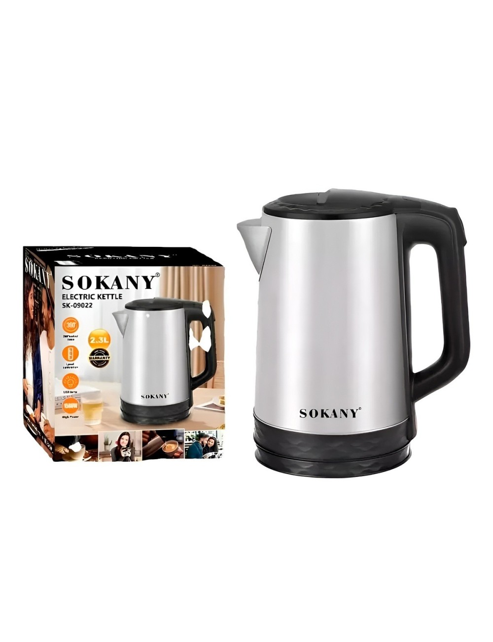 Hervidor Eléctrico Acero Inoxidable 2.3 Litros 1500w Rápido