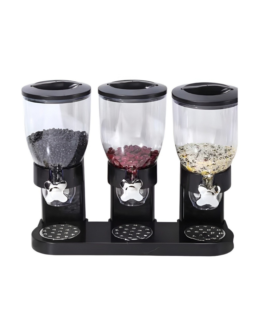 Dispensador Triple Cereales Granos Alimentos Secos Cocina