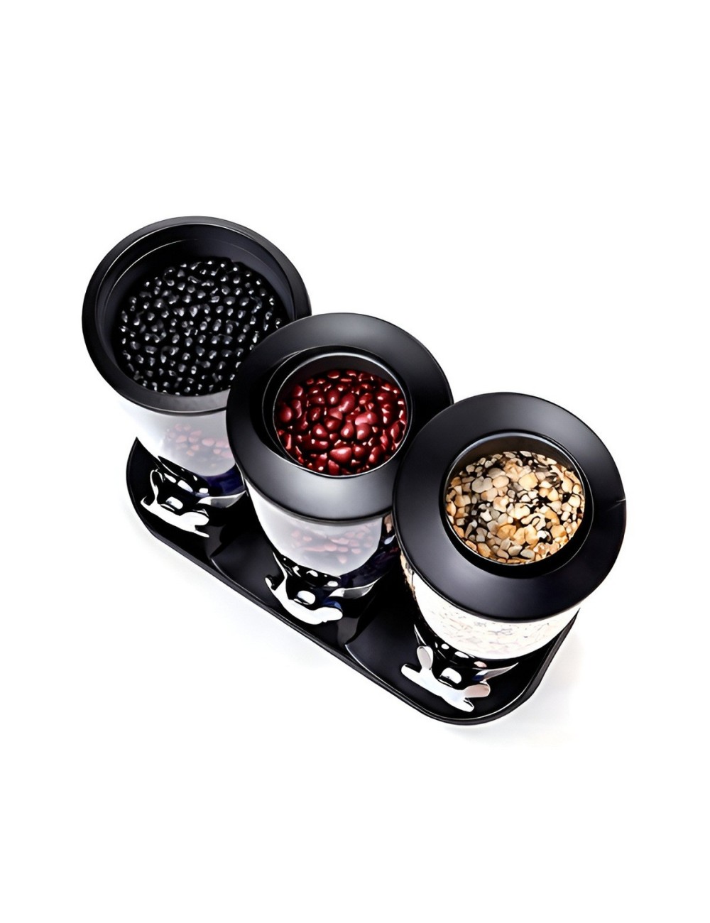 Dispensador Triple Cereales Granos Alimentos Secos Cocina