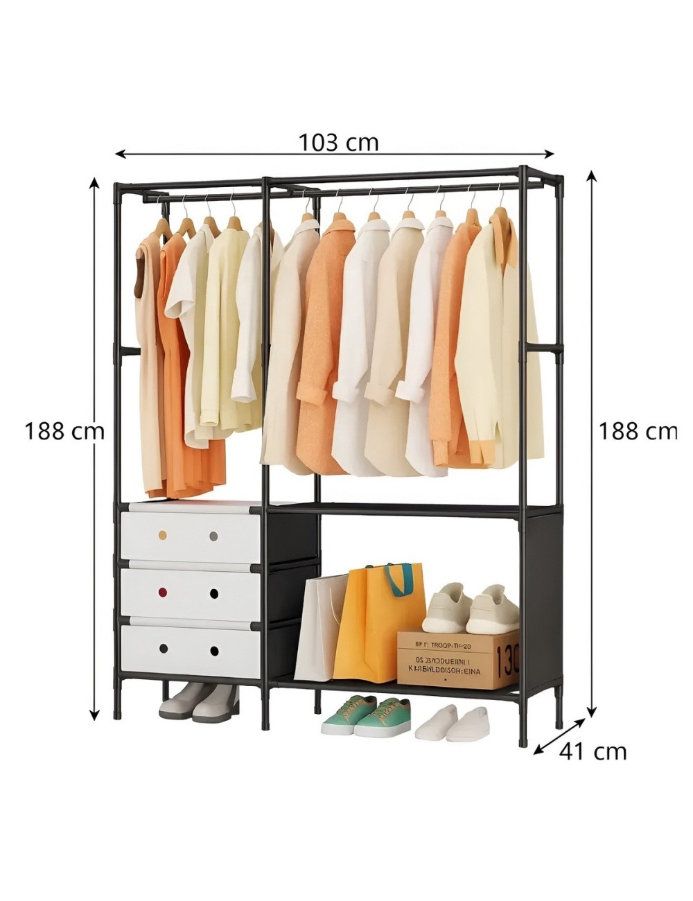 Closet Armario Organizador Ropa Con Gavetas 188cm De Altura