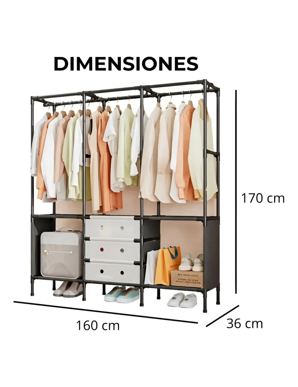 Closet Armario Organizador Multifuncional Ropa Con Gavetas