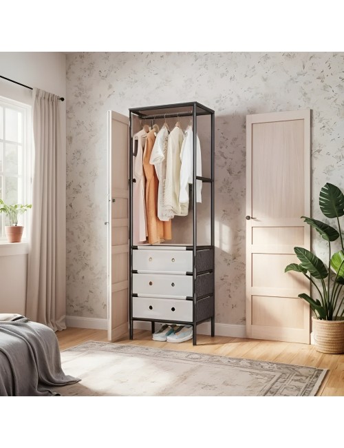 Armario Closet Perchero Organizador Ropa Con Gavetas 188cm