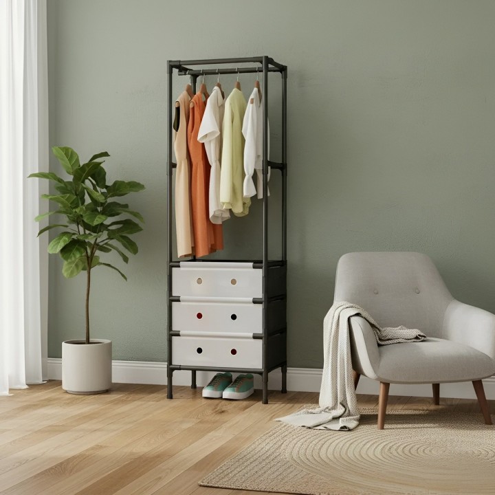 Armario Closet Perchero Organizador Ropa Con Gavetas 188cm