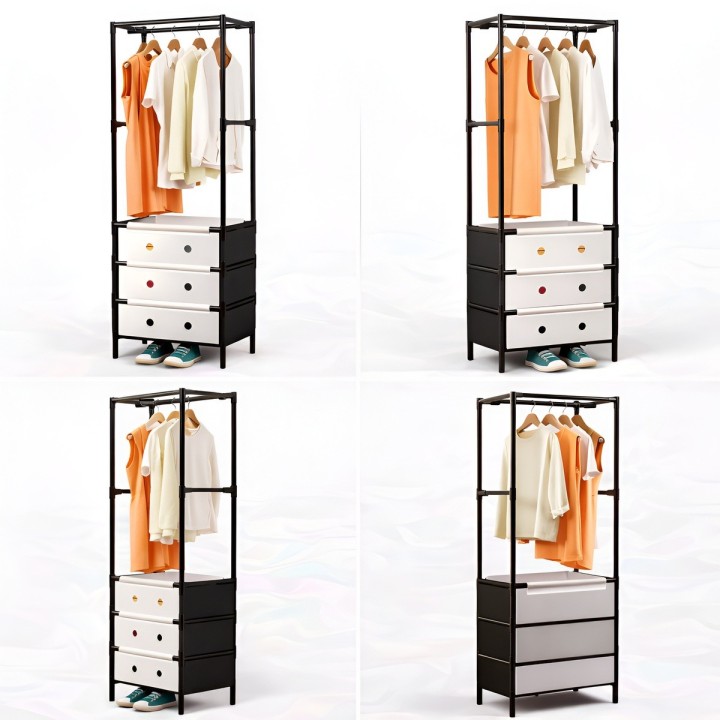 Armario Closet Perchero Organizador Ropa Con Gavetas 188cm