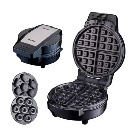 Waflera 3 En 1 Maquina De Donas Waffles Y Cupcakes Placas
