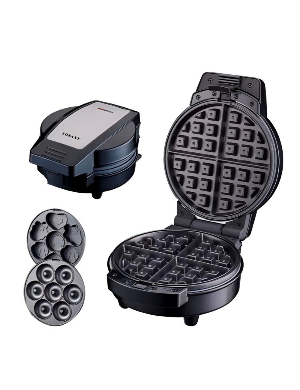 Waflera 3 En 1 Maquina De Donas Waffles Y Cupcakes Placas