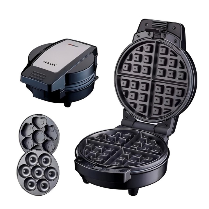 Waflera 3 En 1 Maquina De Donas Waffles Y Cupcakes Placas