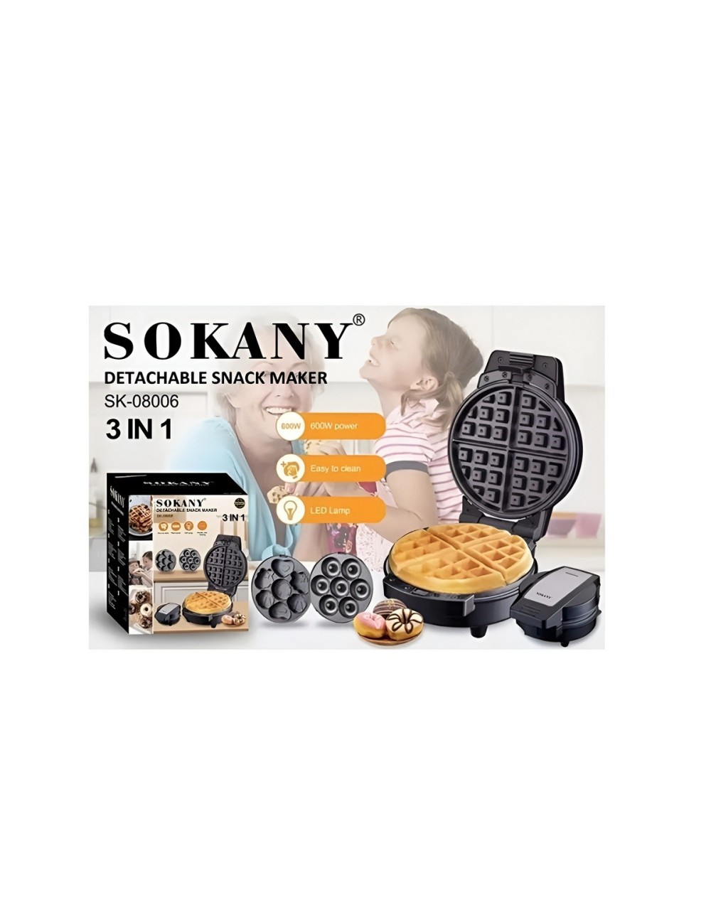 Waflera 3 En 1 Maquina De Donas Waffles Y Cupcakes Placas
