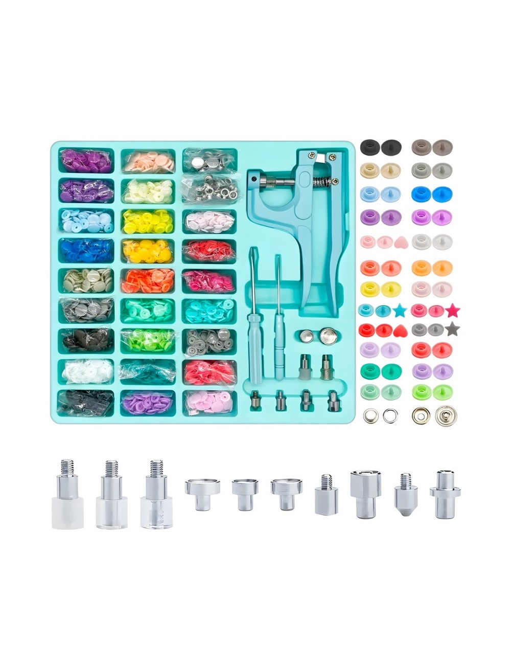 Pinza Pega Botones De Presión Kit Completo Costura Arreglos