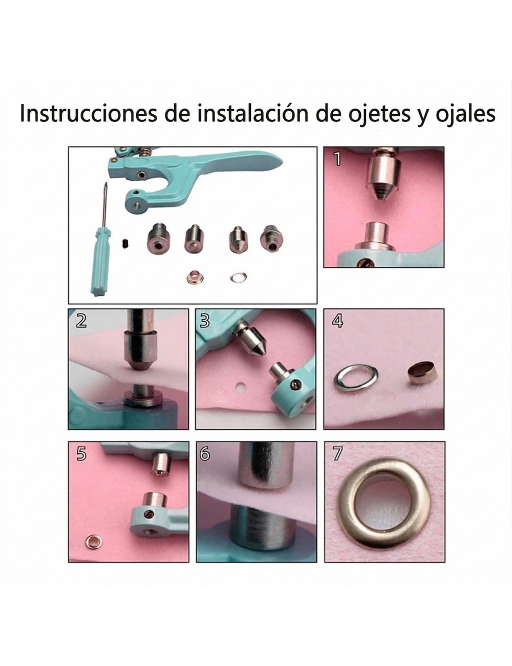 Pinza Pega Botones De Presión Kit Completo Costura Arreglos