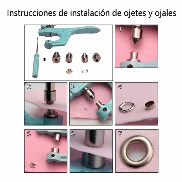 Pinza Pega Botones De Presión Kit Completo Costura Arreglos