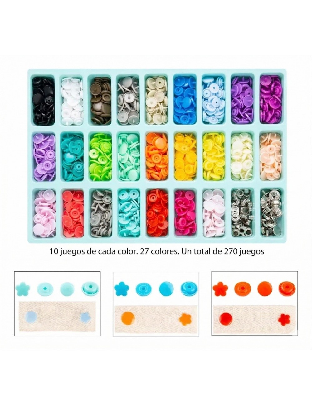 Pinza Pega Botones De Presión Kit Completo Costura Arreglos