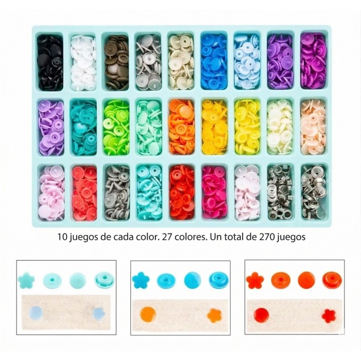 Pinza Pega Botones De Presión Kit Completo Costura Arreglos