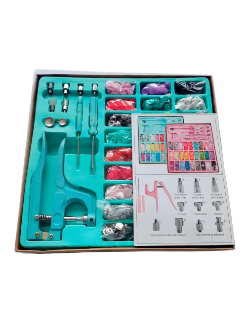 Pinza Pega Botones De Presión Kit Completo Costura Arreglos