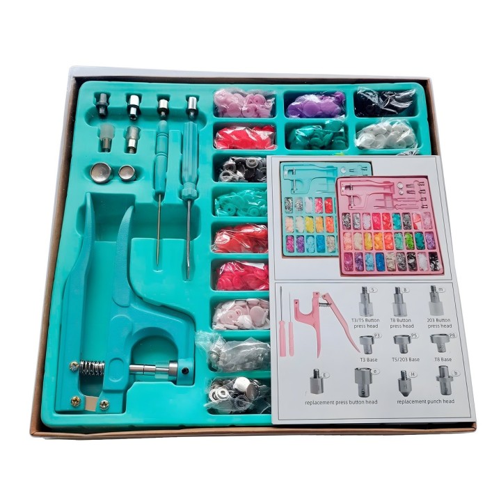 Pinza Pega Botones De Presión Kit Completo Costura Arreglos